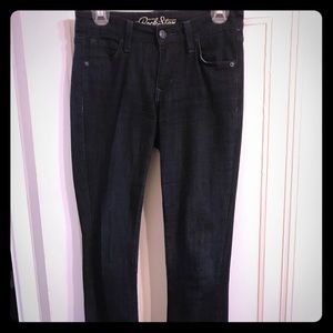 Dark blue flared denim